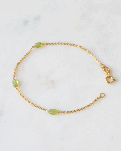 Peridot Bracelet (17.5cm) - 14K Gold Filled