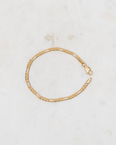 Figaro Bracelet (17.8cm) - 18K Gold Filled