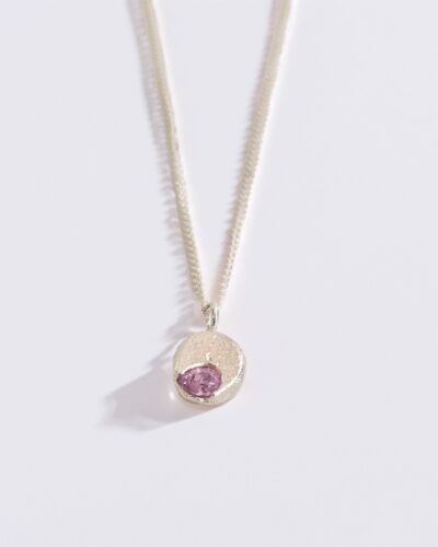 Sapphire Bubble Necklace - Sterling Silver, Pink
