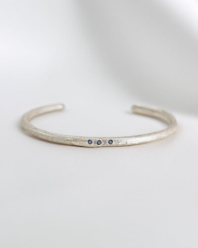 Solstice Cuff -Sterling Silver, Sapphire (S/M)