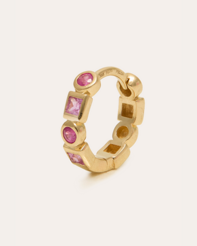 Disco Huggie Pink Medium - 14CT Gold