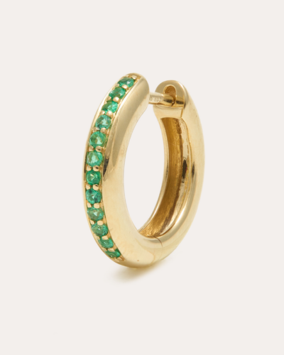 Emerald Dome Huggie Medium - 14CT Gold