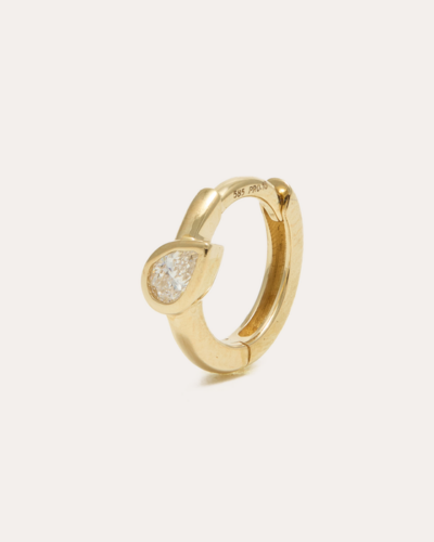 Solo Pear Huggie - 14CT Gold