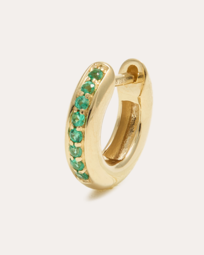 Emerald Dome Huggie Small - 14CT Gold