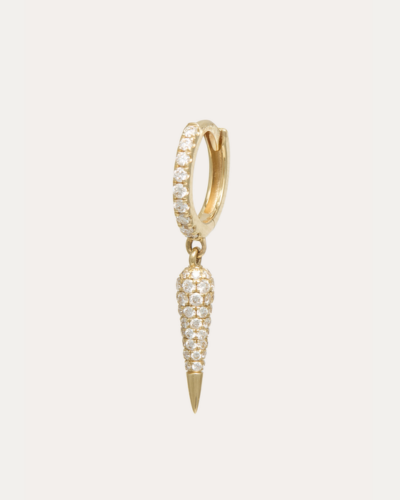Diamond Spear Huggie - 14CT Gold
