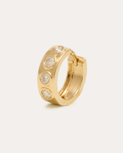 Cha Cha Huggie Diamond Medium - 14CT Gold