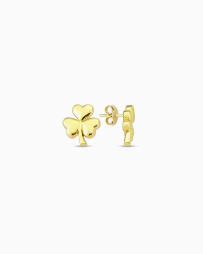 Memento 3 Leaf Clover Stud Earrings - 9K Gold