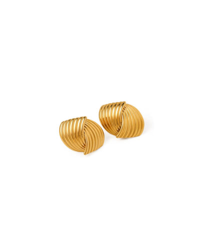 Twist Stud Earrings - 18K Gold Plated