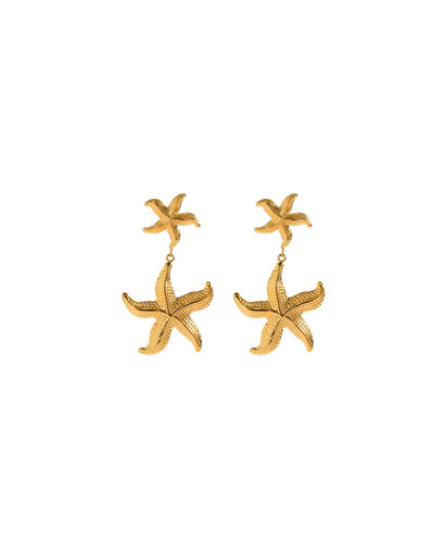 Starfish Drop Earrings - 18K Gold Plated