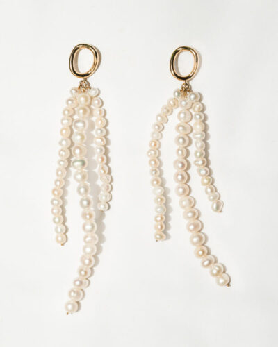 Coral Pearl Earrings - Gold Plated