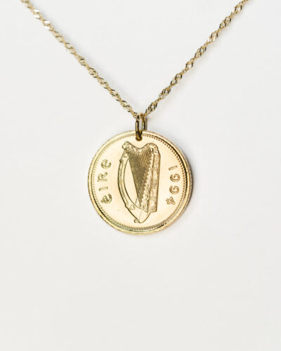 Ireland | Harp Coin Necklace - 14K Gold Plated