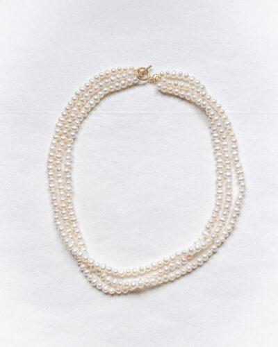 Adeline 3 Row Pearl Choker - 18K Gold Plated