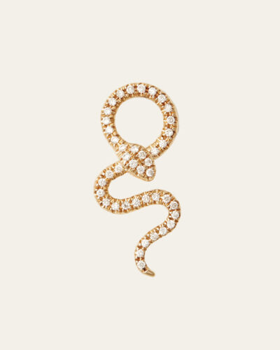 Diamond Snake Drop Charm - 9CT Yellow Gold