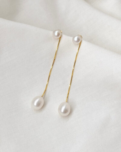 Menaka II Pearl Earrings - Gold Plated