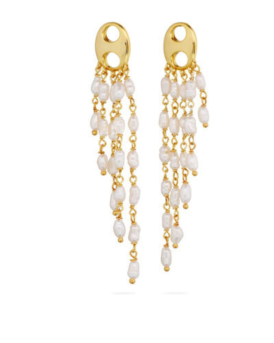 Gabrielle Earrings - 18K Gold Plated, Seed Pearls
