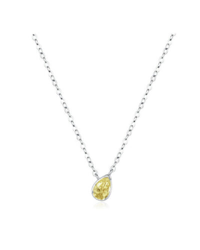 Citron Teardrop Pendant Necklace - Sterling Silver