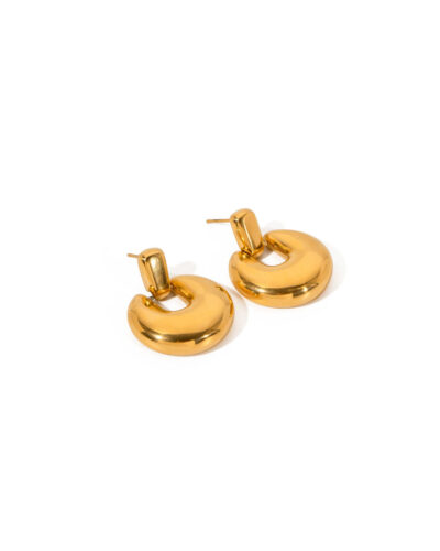 Deco Stud Earrings - 18K Gold Plated