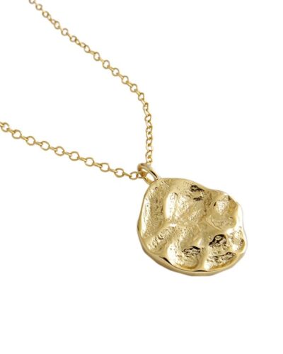 Textured Circle Necklace - 18K Gold Plated