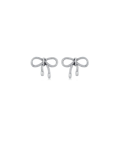 Bow Stud Earrings - Sterling Silver