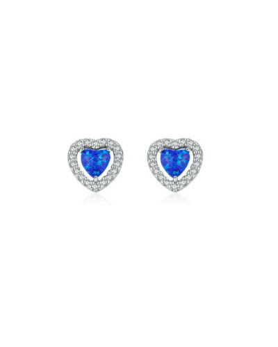 Azure Love Heart Earrings - Sterling Silver