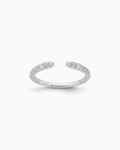 Signature Open Ring - 9K White Gold, Diamond (Lab Grown) (0.24ct)