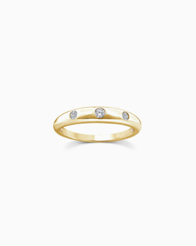 Flow 3-Stone Ring - 9K Gold, Diamond (Lab Grown) (0.10ct)