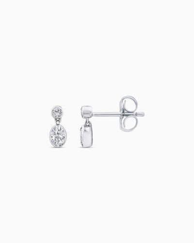 Radiance Diamond Drop Earrings - 9K White Gold, Oval Diamond (Lab Grown) (0.33ct)