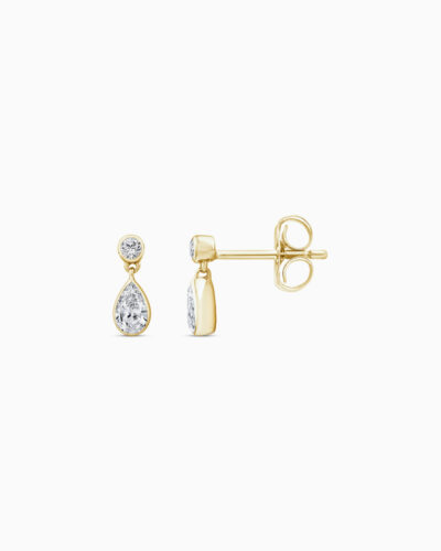 Radiance Diamond Drop Earrings - 9K Gold, Pear Diamond (Lab Grown) (0.33ct)