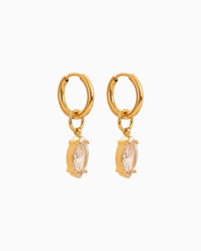 Aurora Marquise Drop Earrings - 18K Gold Plated, Cubic Zirconia