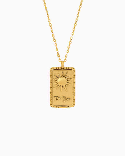 Solara Sunshine Tag Necklace - 18K Gold Plated