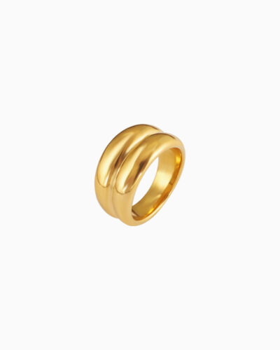 Muse Double Dome Ring - 18K Gold Plated