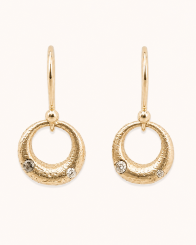Demilue Earrings - 9k Yellow Gold, Diamond