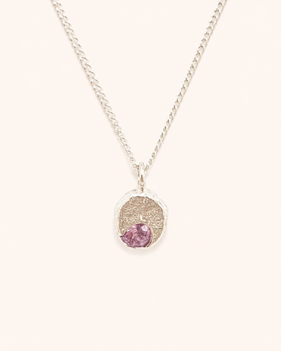 Sapphire Bubble Necklace - Sterling Silver, Pink