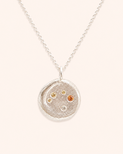 Eclipse Necklace - Sterling Silver, Mixed Sapphire