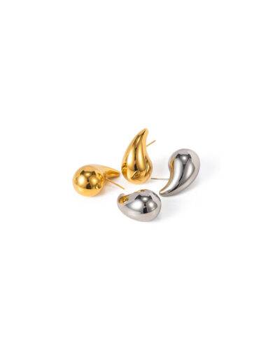Teardrop Stud Earrings - 18K Gold Plated